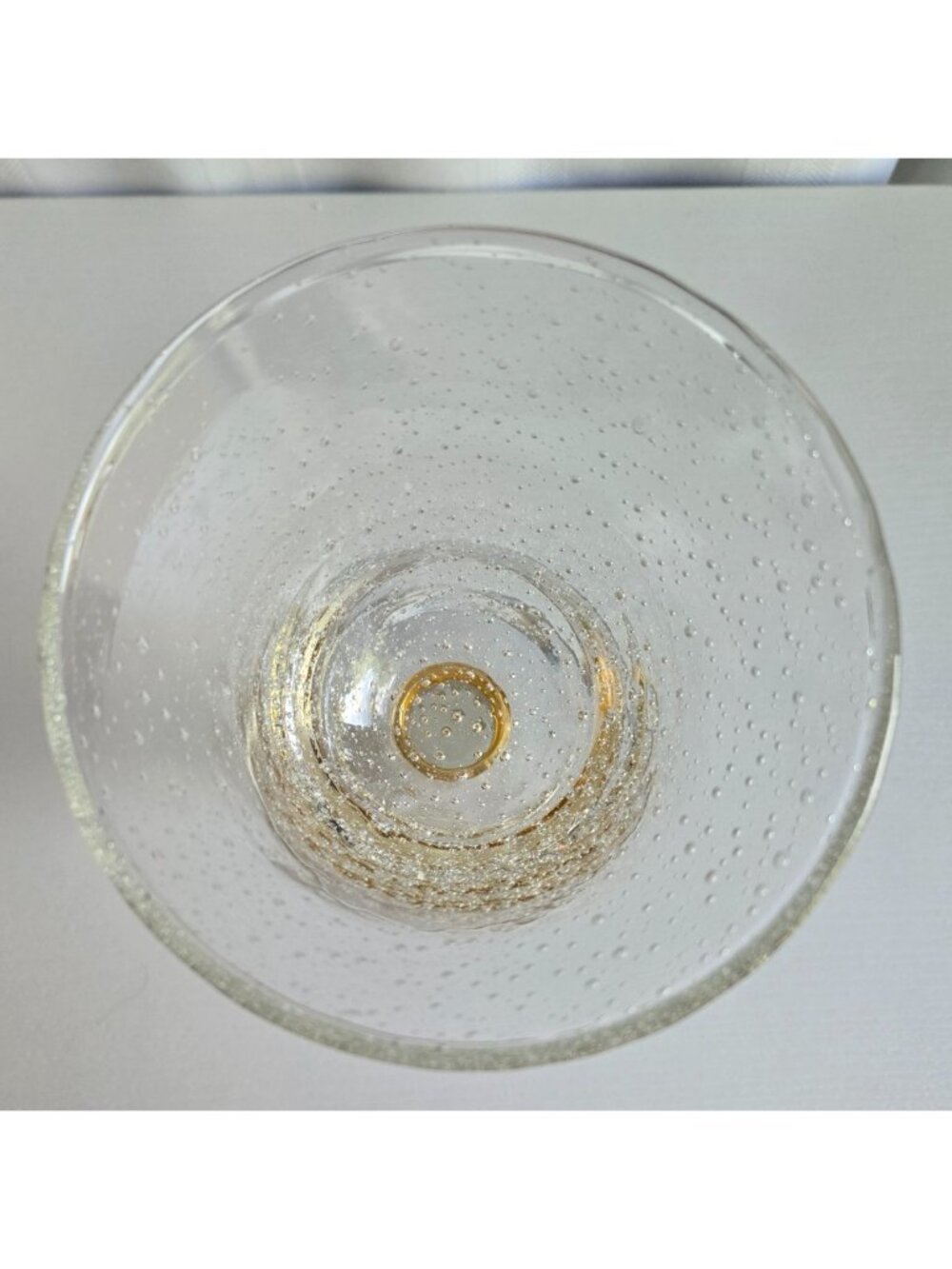 Pottery Barn Bubble Hand Blown Heavy Wine/Water Glasses Amber Stem Set of 2 - Picture 5 of 8